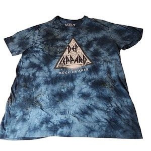 Def Leppard Music Band Rock of Ages‎ Tie Dye Grunge Graphic Printed T-shirt XXL